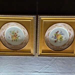 Mark Roberts Gold Framed Mounted Plates